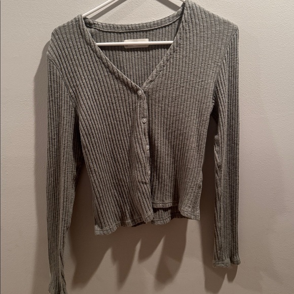 Everlane Cozy Rib Cardigan in Sage Small - Picture 2 of 5